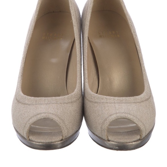 Stuart Weitzman Peep-Toe Pumps Neutral - Size 8 - Picture 3 of 6